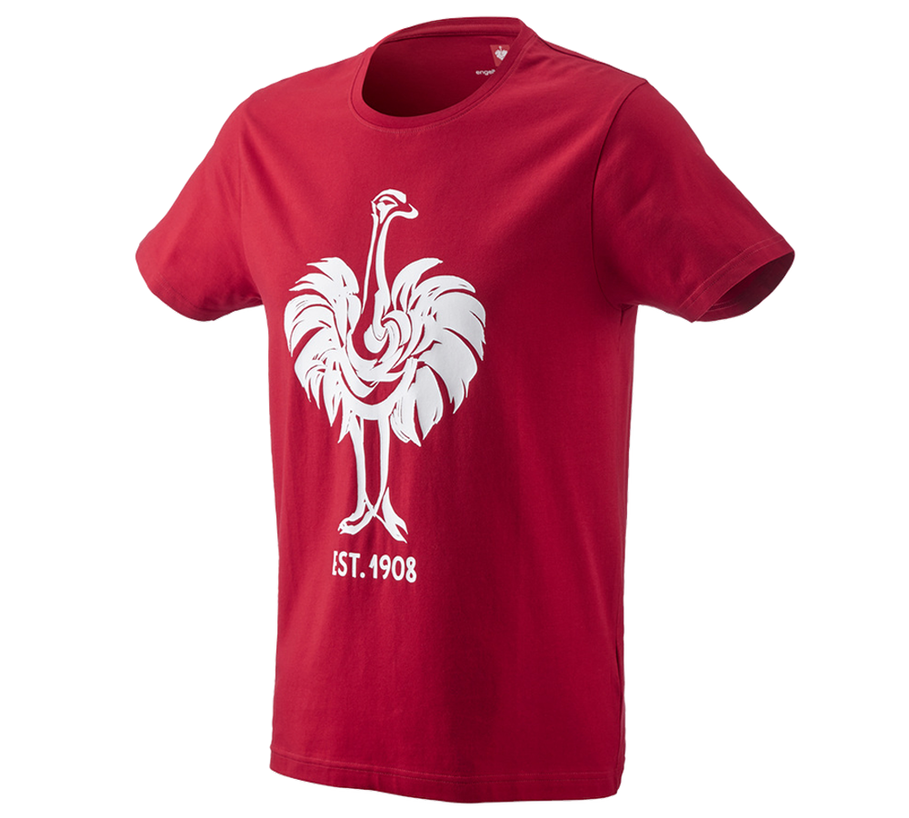 Bovenkleding: e.s. T-Shirt 1908 + vuurrood/wit