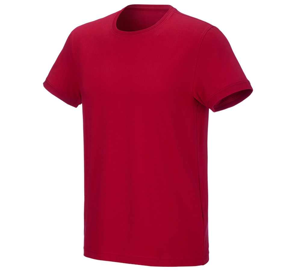 Bovenkleding: e.s. T-Shirt cotton stretch + vuurrood