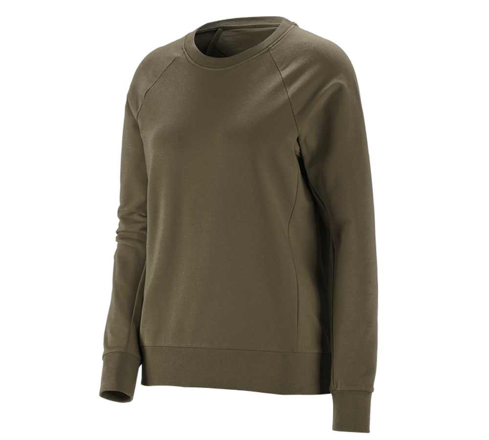 Thèmes: e.s. Sweatshirt cotton stretch, femmes + vert boue