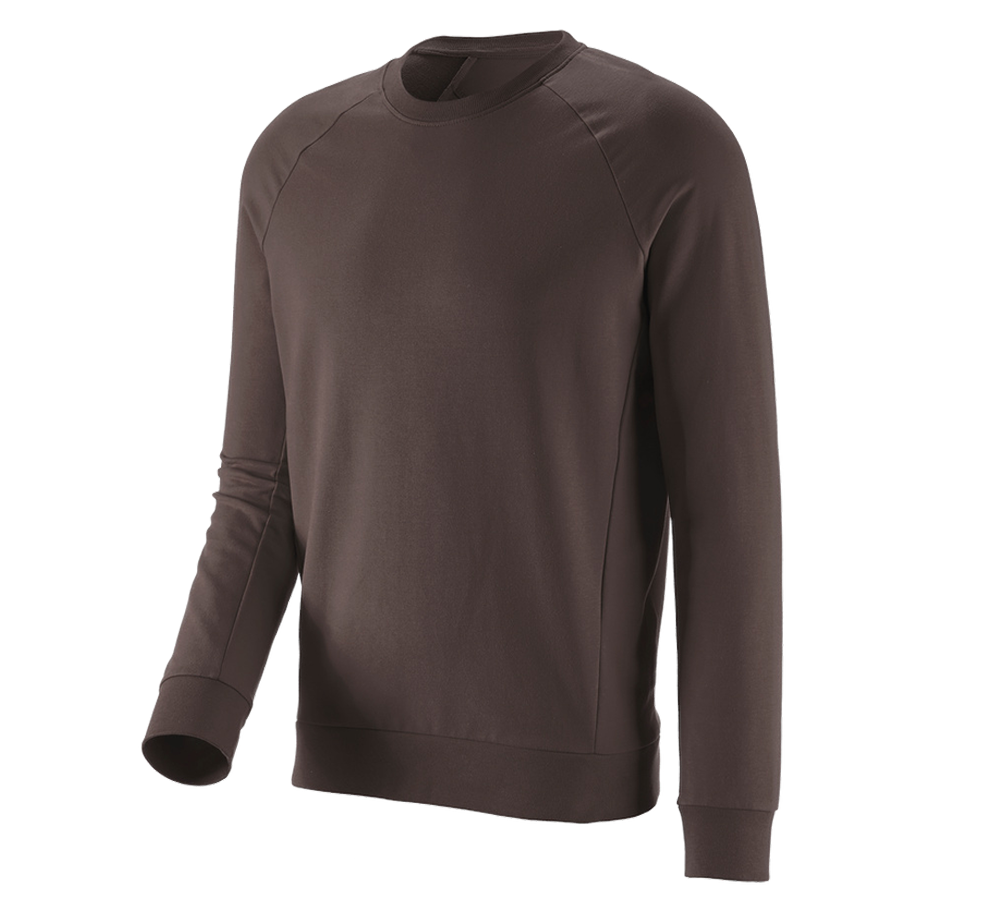 Bovenkleding: e.s. Sweatshirt cotton stretch + kastanje