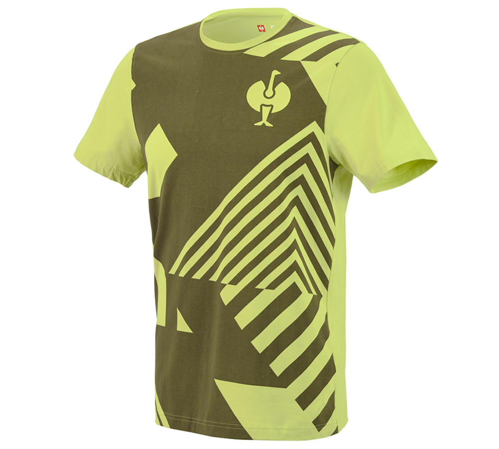 Bovenkleding: T-Shirt e.s.trail graphic + jeneverbesgroen/limegroen