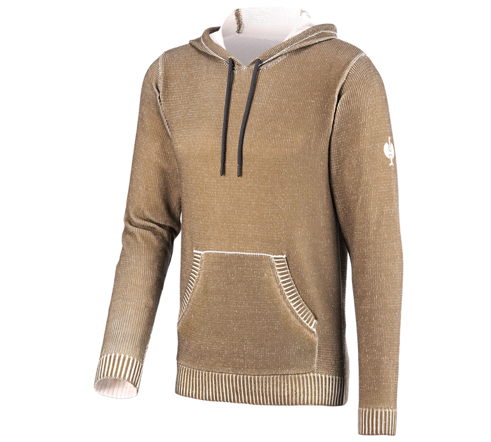 Onderwerpen: Gebreide hoody e.s.iconic + amandelbruin