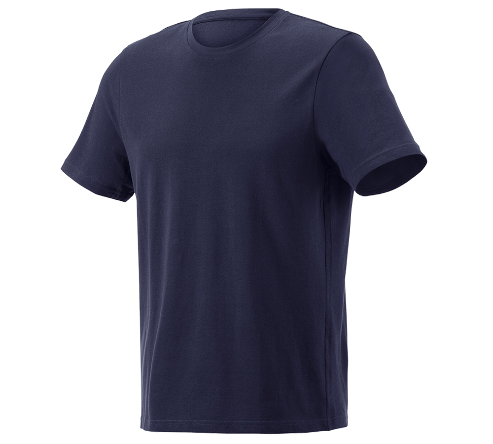 Bovenkleding: e.s. Pique-T-Shirt cotton light + donkerblauw