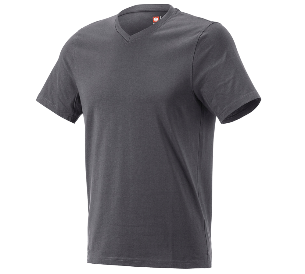 Bovenkleding: e.s. T-Shirt cotton V-Neck + antraciet