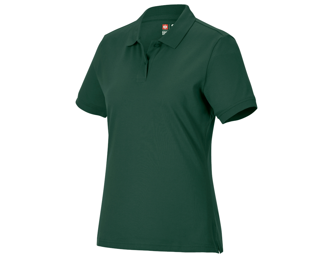 Bovenkleding: e.s. Piqué-Polo cotton light, dames + groen