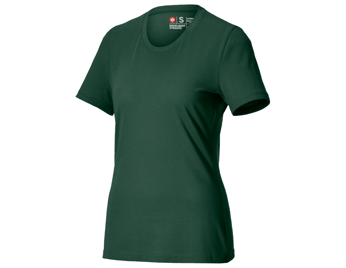 Hauts: e.s. Piqué-T-Shirt cotton light, femmes + vert