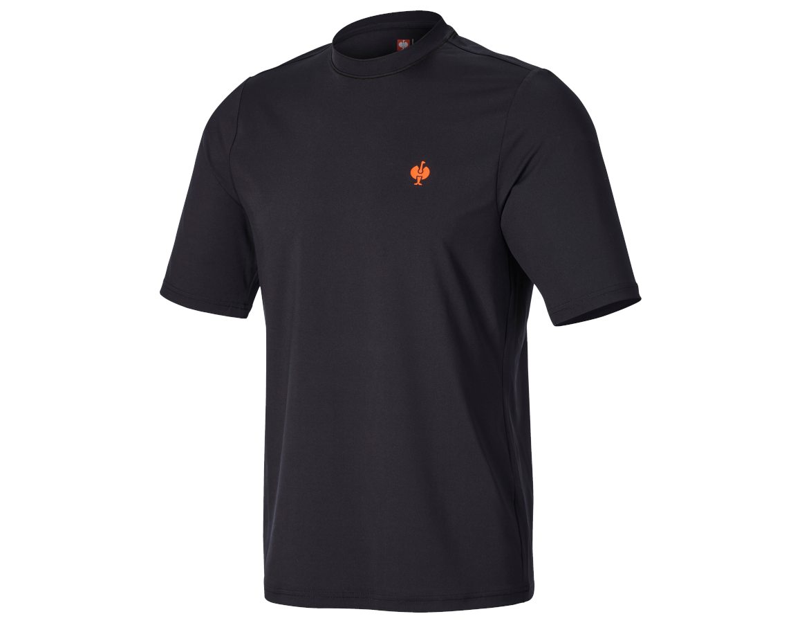 Shirts & Co.: Funktions T-Shirt UV e.s.trail + schwarz/warnorange