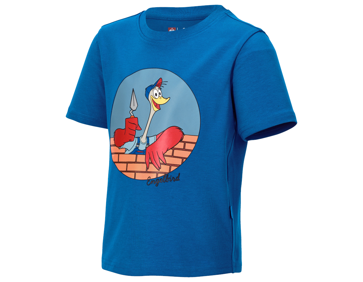 Bovenkleding: e.s. T-shirt cotton stretch engelbird, kinderen + engelbird7/gentiaanblauw