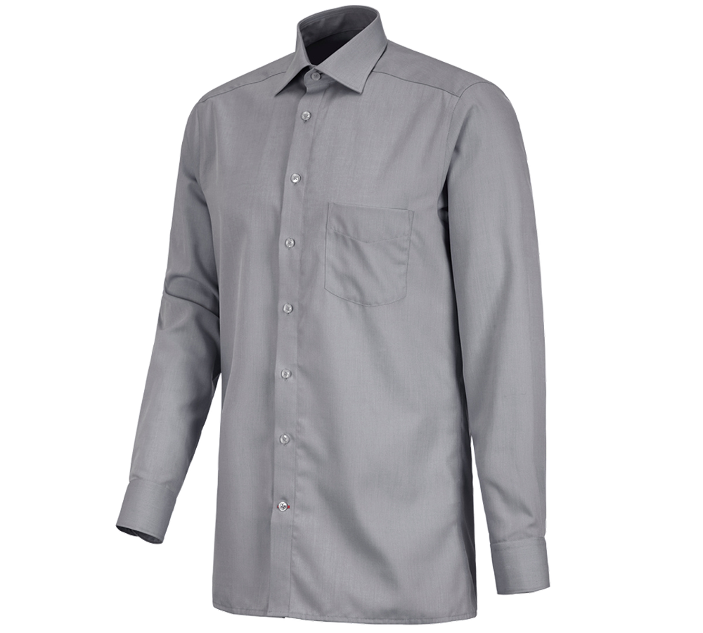 Hauts: Chemise de travail e.s.comfort, à manches longues + gris mélange