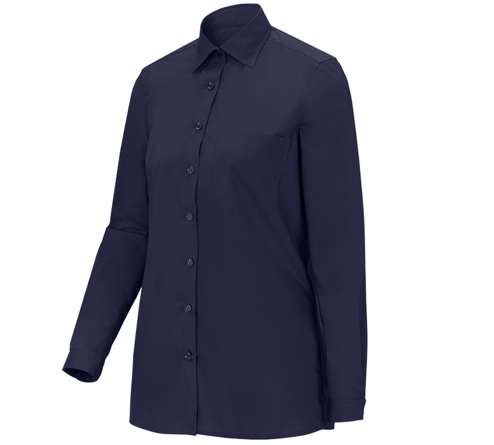 Onderwerpen: e.s. Service-blouse lange mouw + donkerblauw