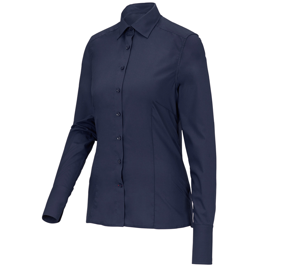 Thèmes: Chemisier business e.s.comfort, à manches longues + bleu foncé