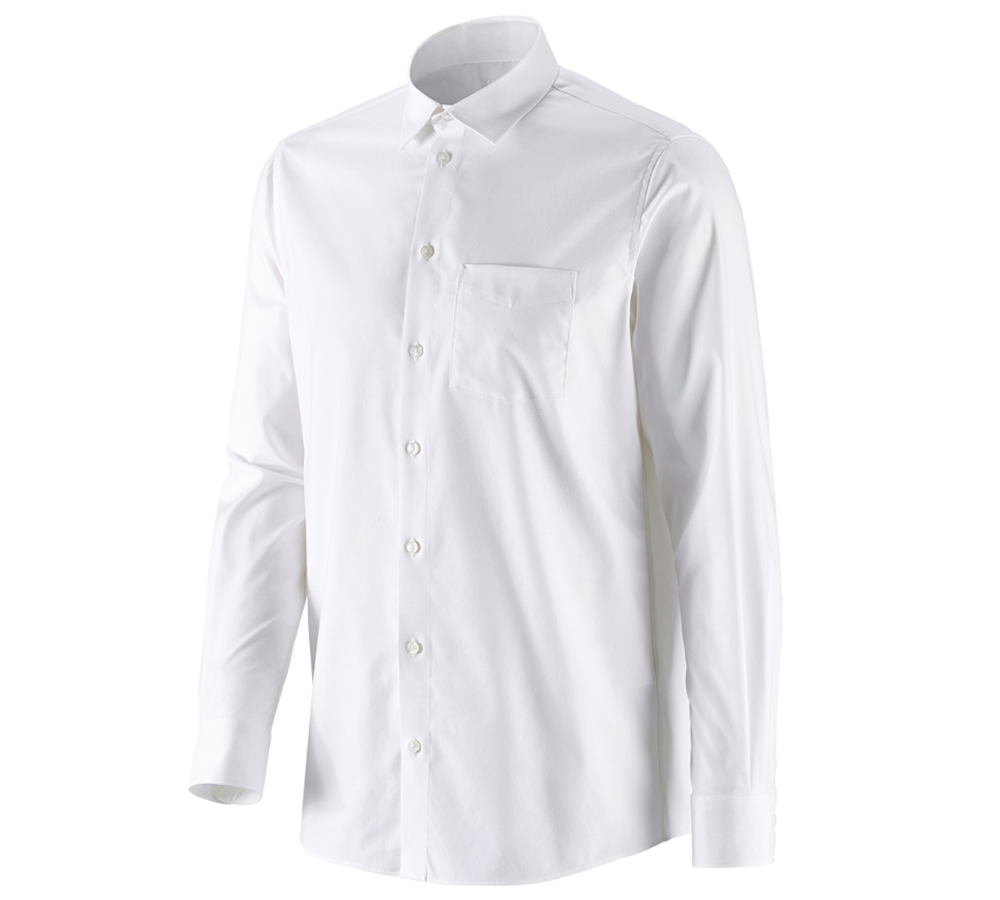 Onderwerpen: e.s. Business overhemd cotton stretch, comfort fit + wit