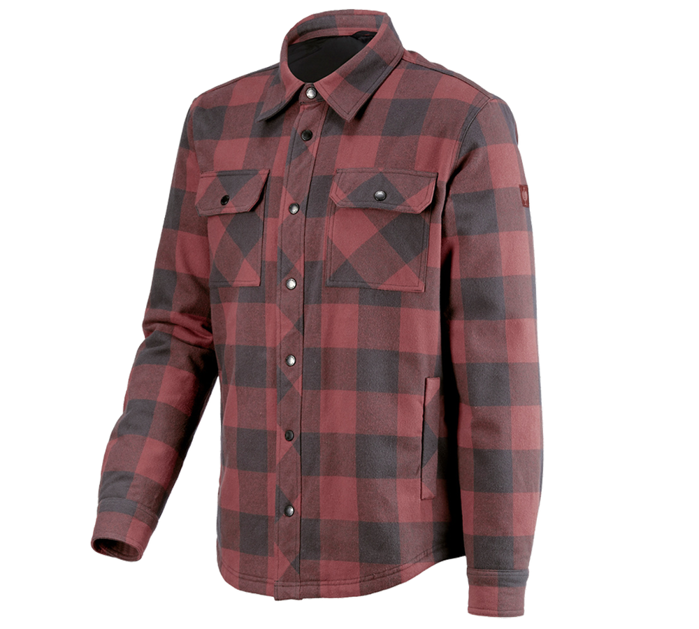 Shirts & Co.: Allseason Karohemd e.s.iconic + oxidrot/carbongrau