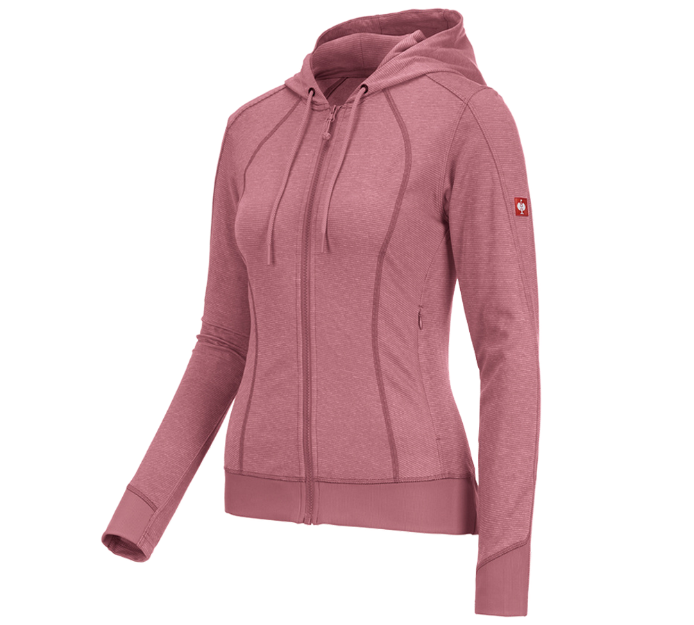 Werkjassen: e.s. Functioneel capuchonjack stripe, dames + oudroze
