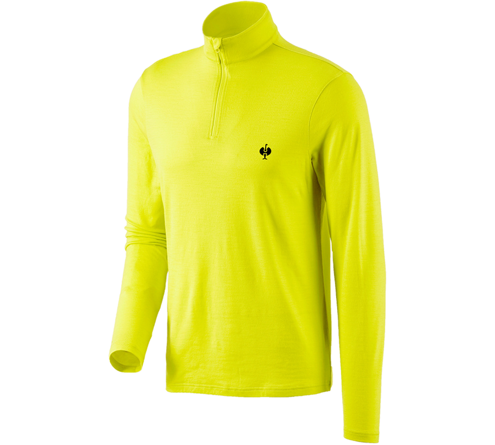 Hauts: Pull camionneur Merino e.s.trail + jaune acide/noir