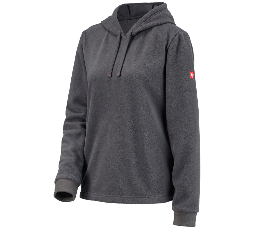 Bovenkleding: e.s. Fleece hoody, dames + antraciet