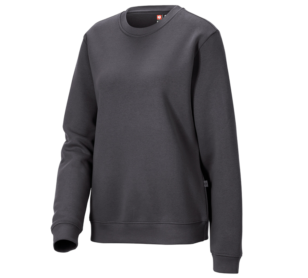 Bovenkleding: e.s. Sweatshirt poly cotton, dames + antraciet