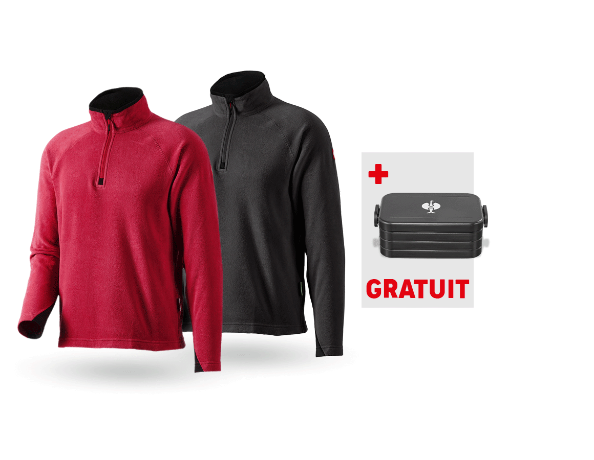 Ensemble de vêtements: KIT : 2x Pull camio. laine polaire dryplexx® micro + rouge