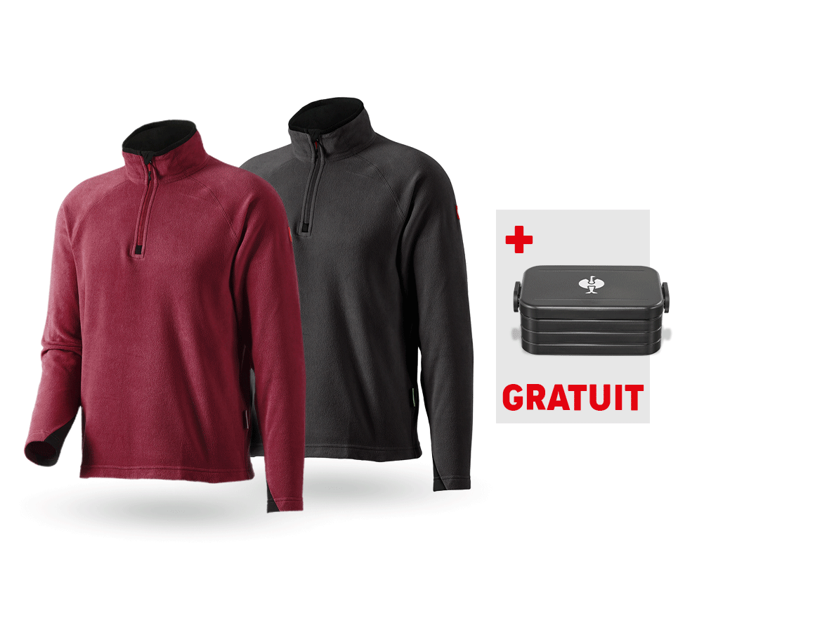 Ensemble de vêtements: KIT : 2x Pull camio. laine polaire dryplexx® micro + bordeaux