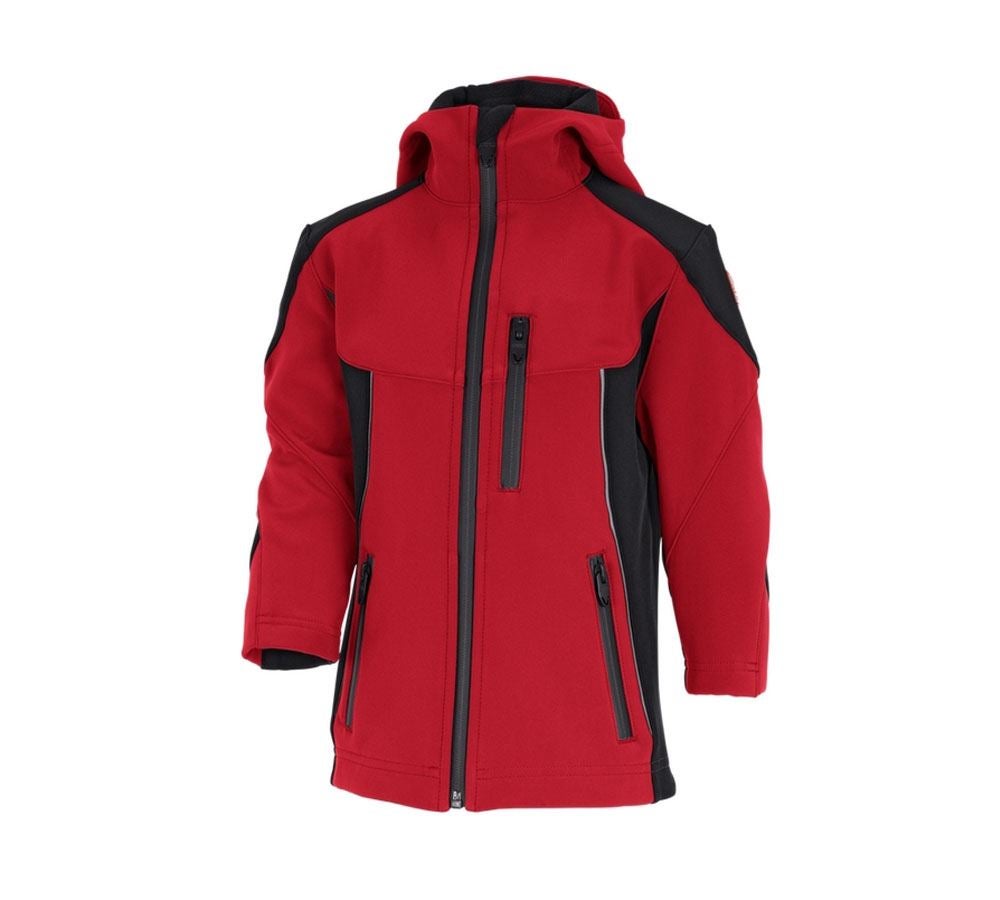 Jacken: Softshell Jacke e.s.vision, Kinder + rot/schwarz