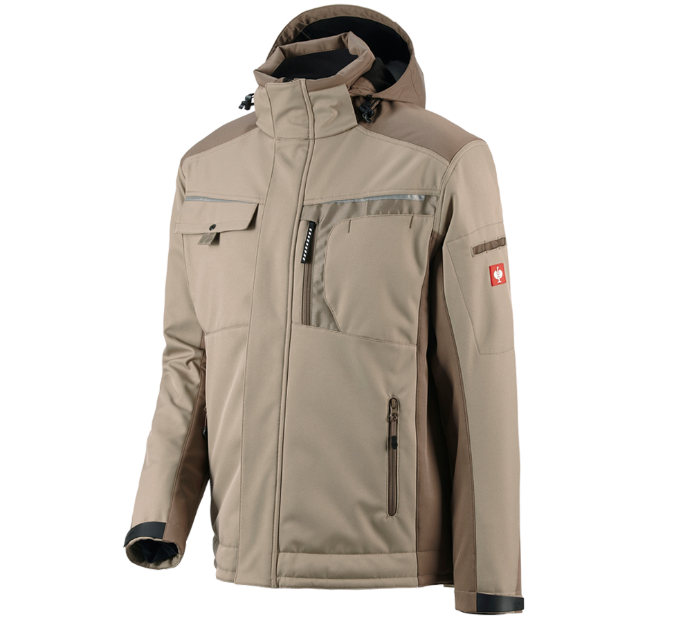 Vestes de travail: Veste Softshell e.s.motion + glaise/tourbe