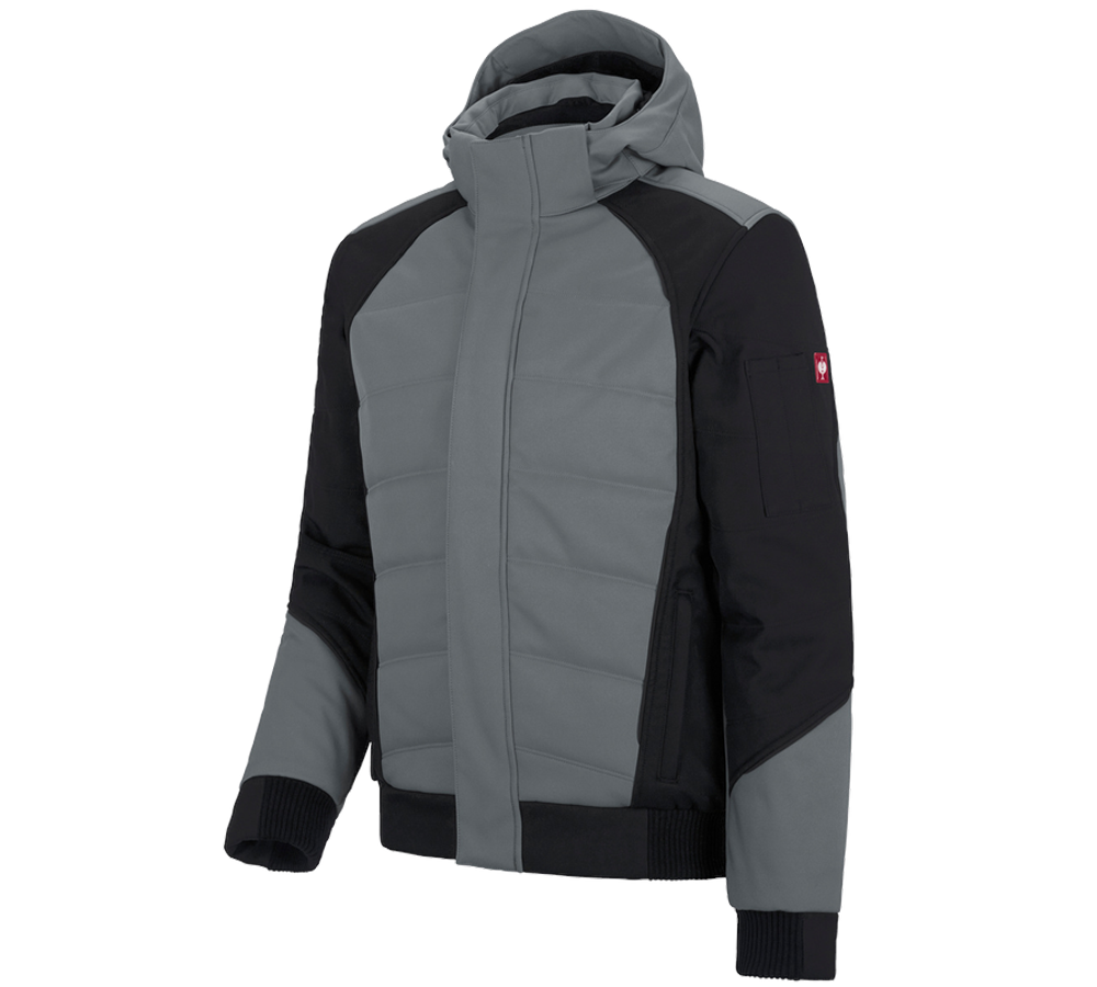 Vestes de travail: Veste softshell d'hiver e.s.vision + ciment/noir