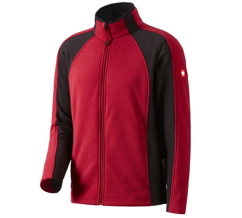 Werkjassen: Microfleece jack dryplexx® micro + rood/zwart