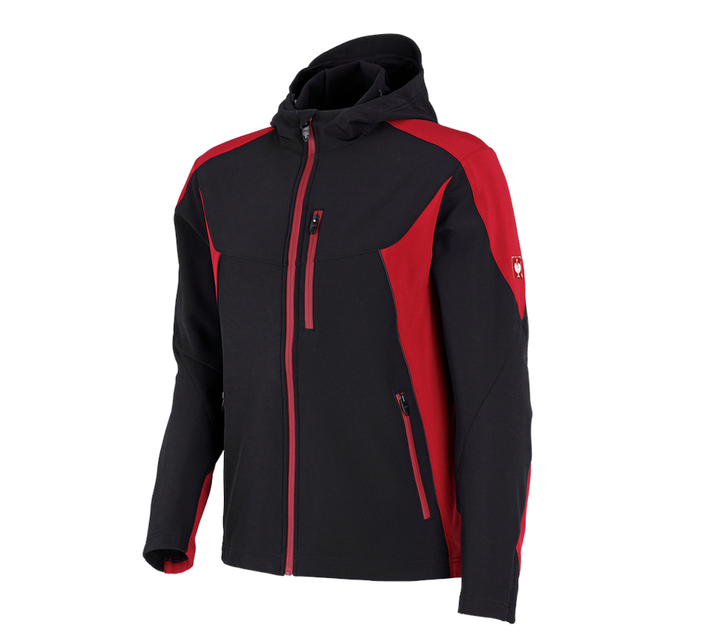 Vestes de travail: Veste softshell e.s.vision + noir/rouge