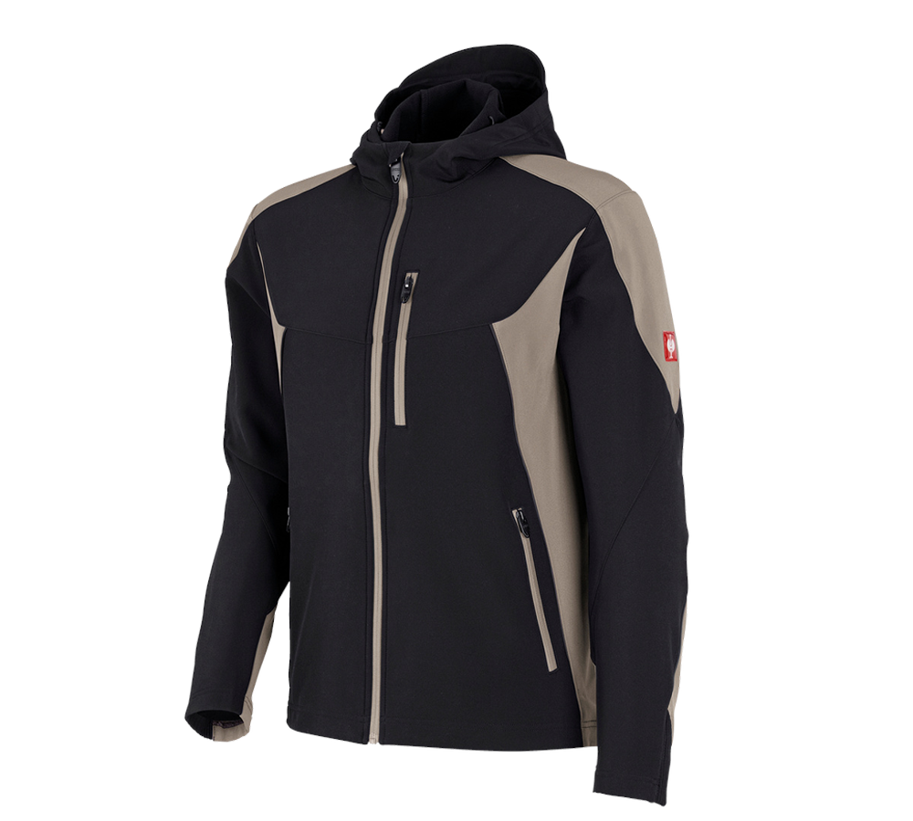 Vestes de travail: Veste softshell e.s.vision + noir/glaise