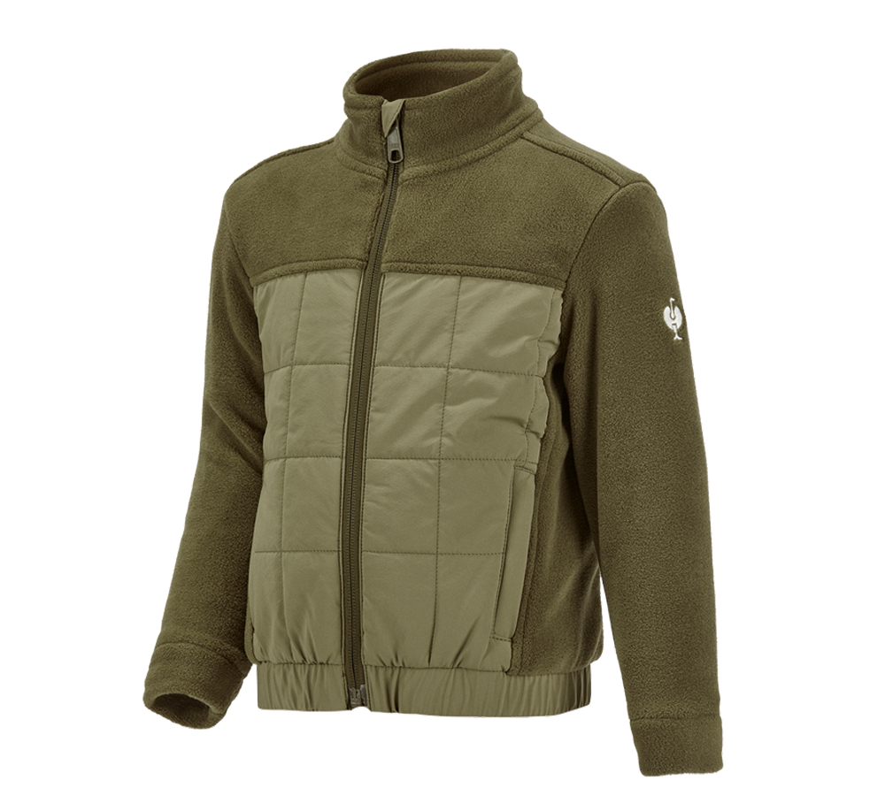 Themen: Hybrid Fleecejacke e.s.concrete, Kinder + schlammgrün/stipagrün