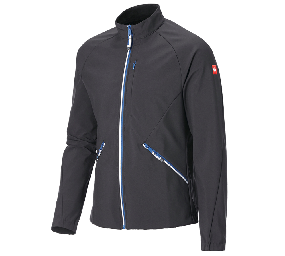 Thèmes: Veste Softshell e.s.ambition + graphite/bleu gentiane