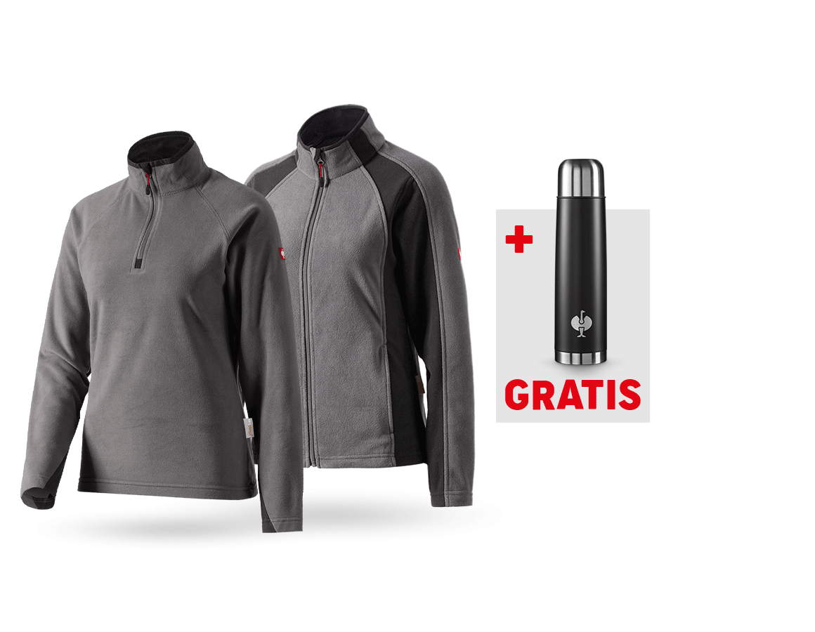 Grote cadeaus: SET: Dames microfl.schipperst. dryplexx micro+jack + antraciet/zwart