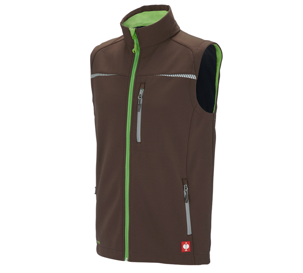 Onderwerpen: Softshell-bodywarmer e.s.motion 2020 + kastanje/zeegroen