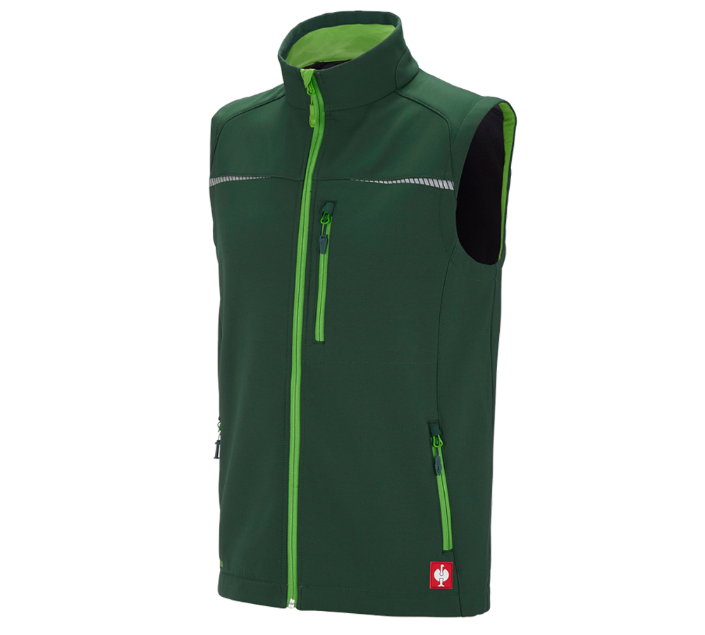 Westen: Softshell Weste e.s.motion 2020 + grün/seegrün