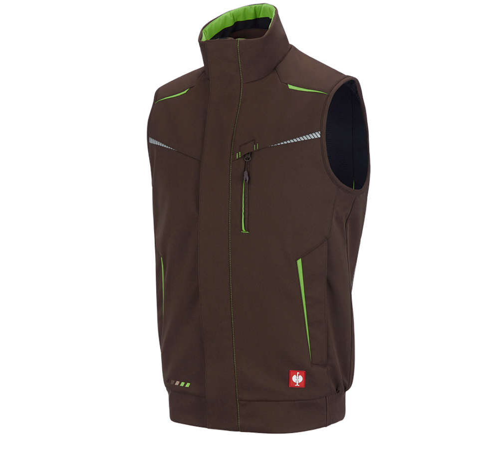 Onderwerpen: Winter-softshellbodywarmer e.s.motion 2020 + kastanje/zeegroen