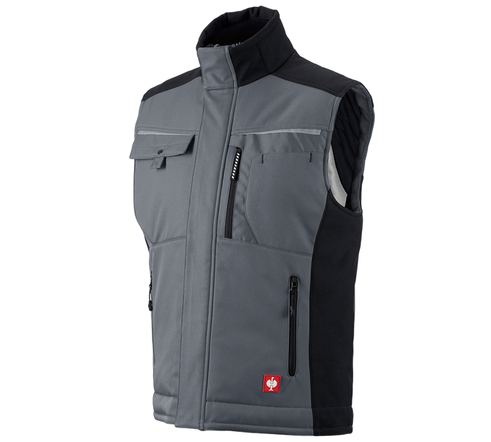 Werkvesten: Softshell-bodywarmer e.s.motion + grijs/zwart