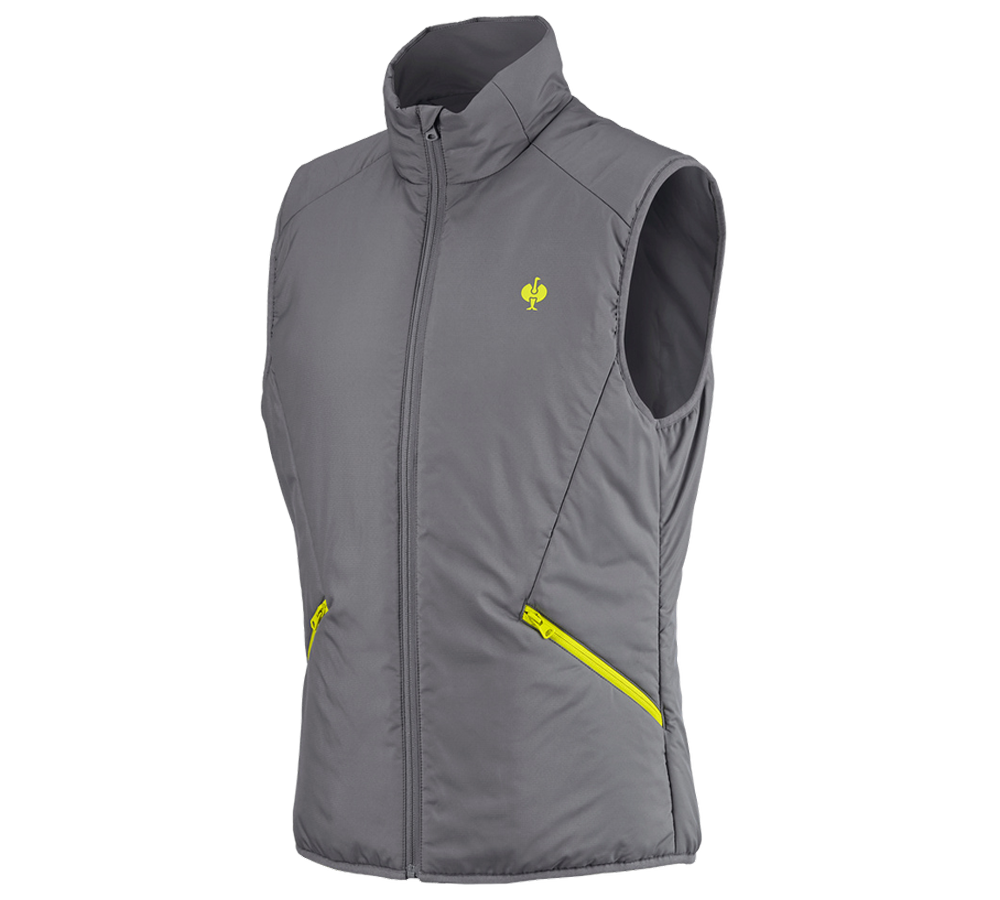 Werkvesten: Bodywarmer e.s.trail + bazaltgrijs/zuurgeel