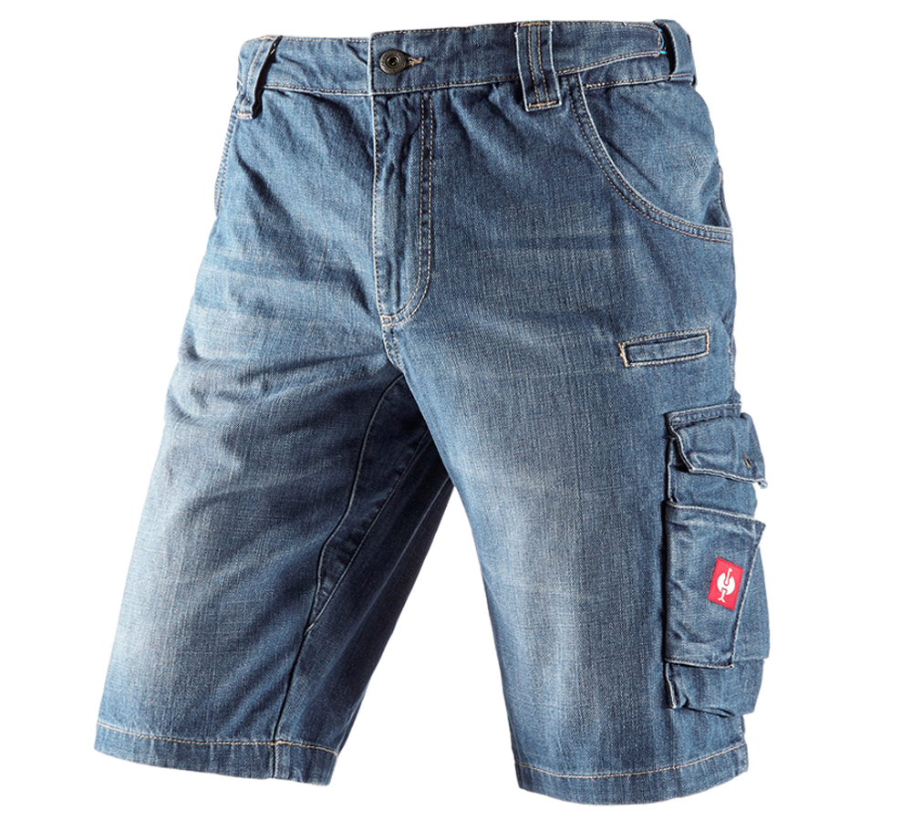 Werkbroeken: e.s. Worker-jeans-short + stonewashed