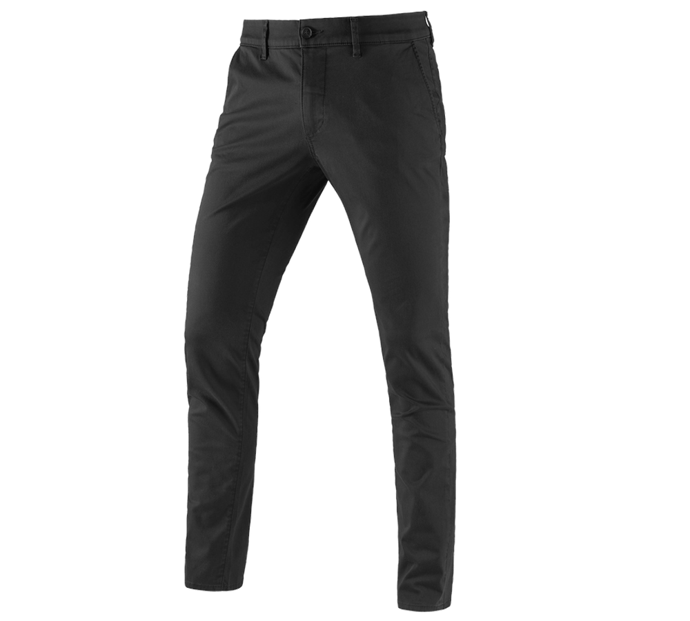 Hosen: e.s. 5-Pocket-Berufshose Chino + schwarz