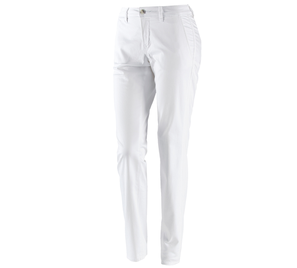 Werkbroeken: e.s. 5-pocket-werkbroek chino, dames + wit