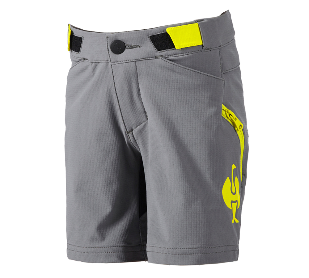 Shorts: Fonctionnelle short e.s.trail, enfants + gris basalte/jaune acide