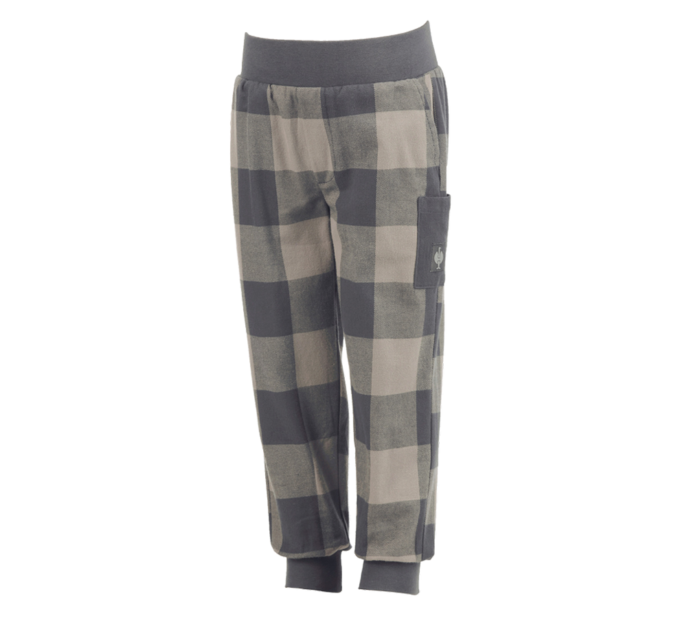 Pantalons de travail: e.s. Pyjama Pantalon, enfants + gris dauphin/gris carbone