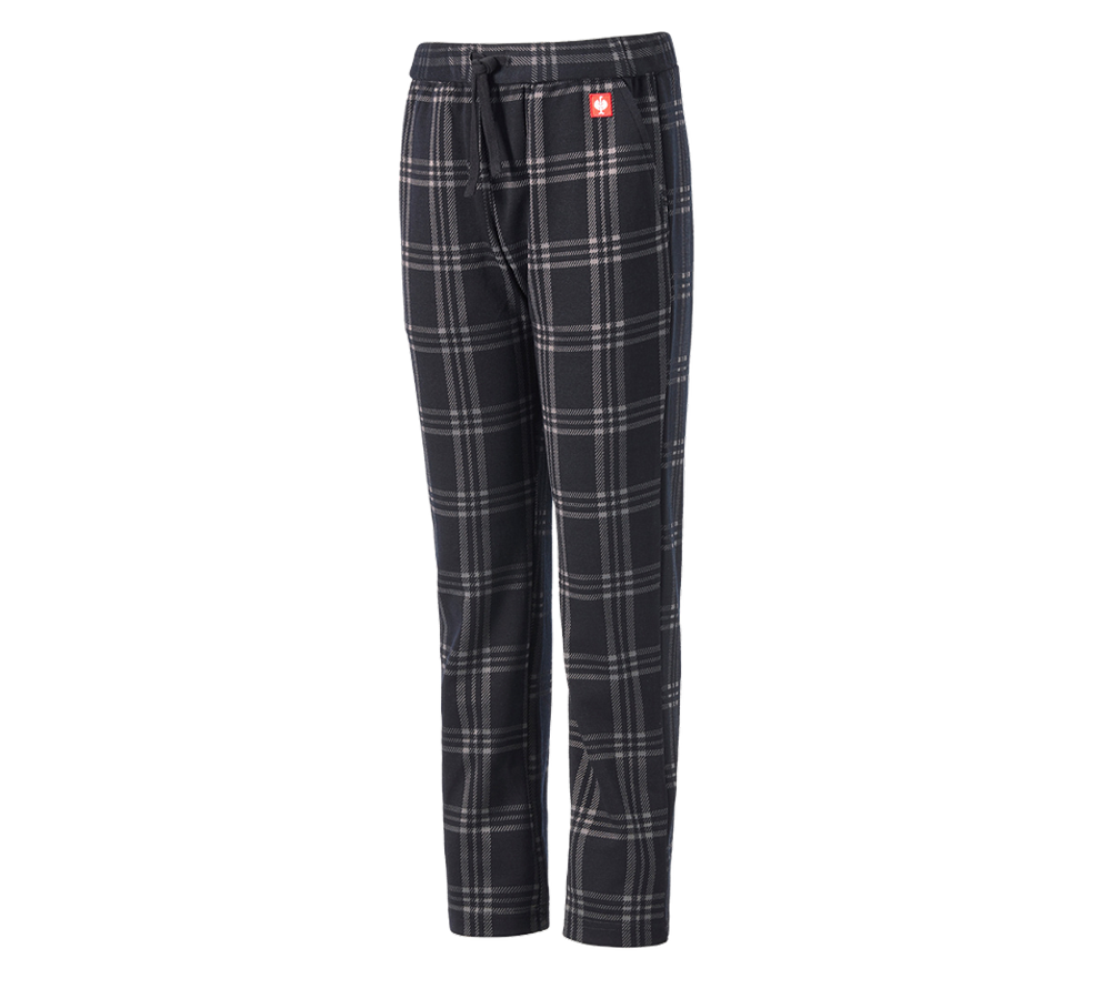 Accessoires: e.s. Pantalon de pyjama à carreaux, enfants + noir/gris basalte