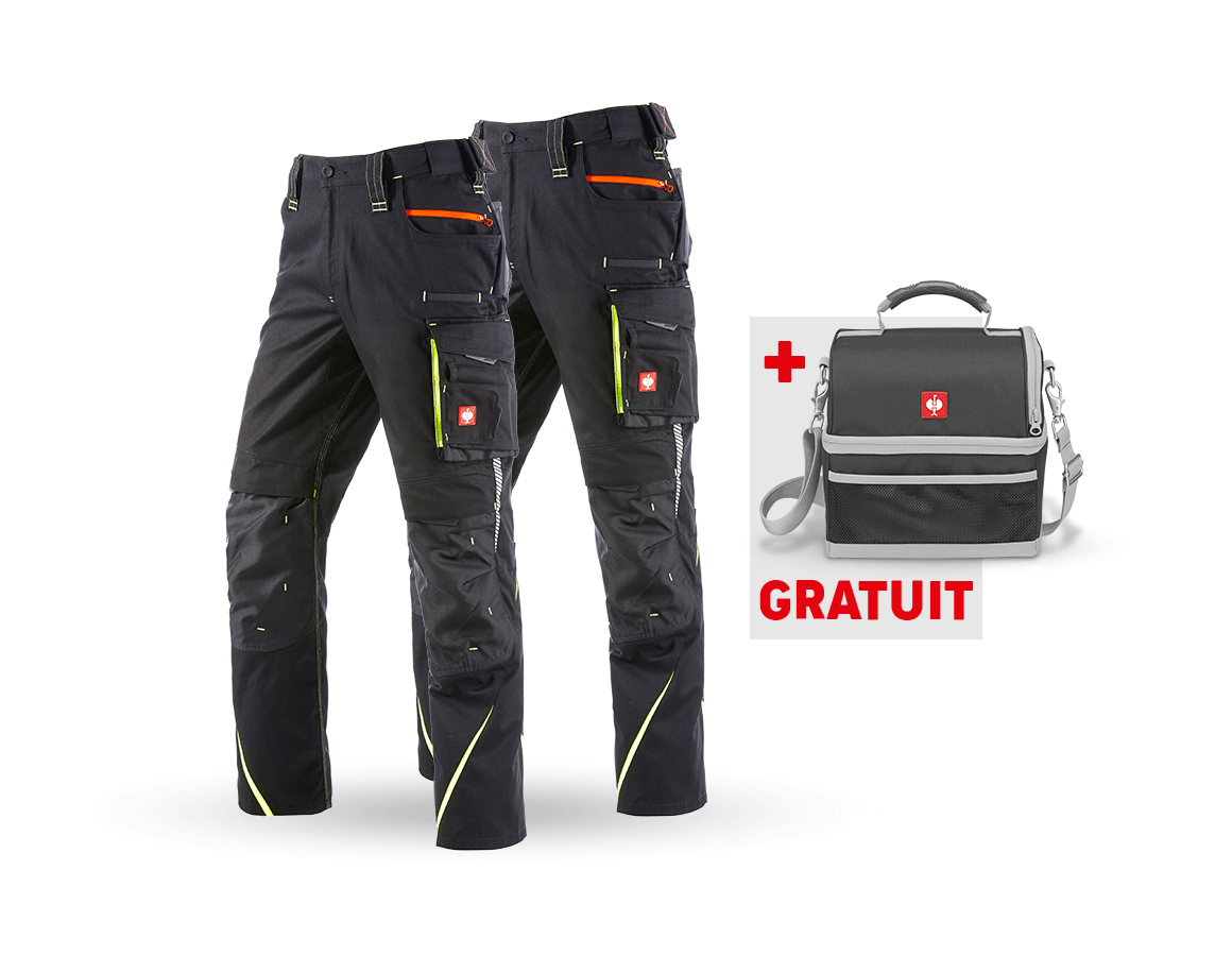 Vêtements: KIT : Pantalon + pantalon d'hiver e.s.motion 2020 + noir/jaune fluo/orange fluo