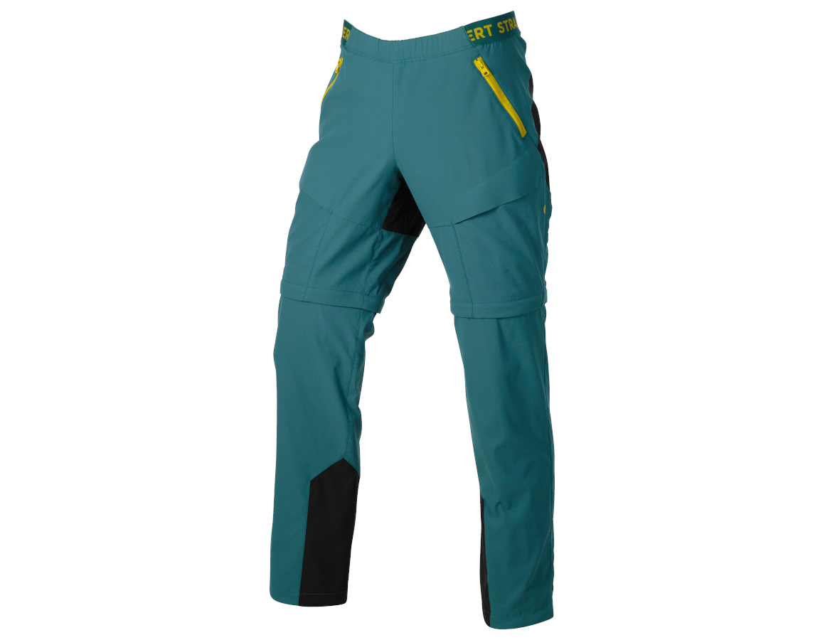 Vêtements: Pantalon fonctionnel Zip-Off e.s.trail + vert émeraude/jaune chrome