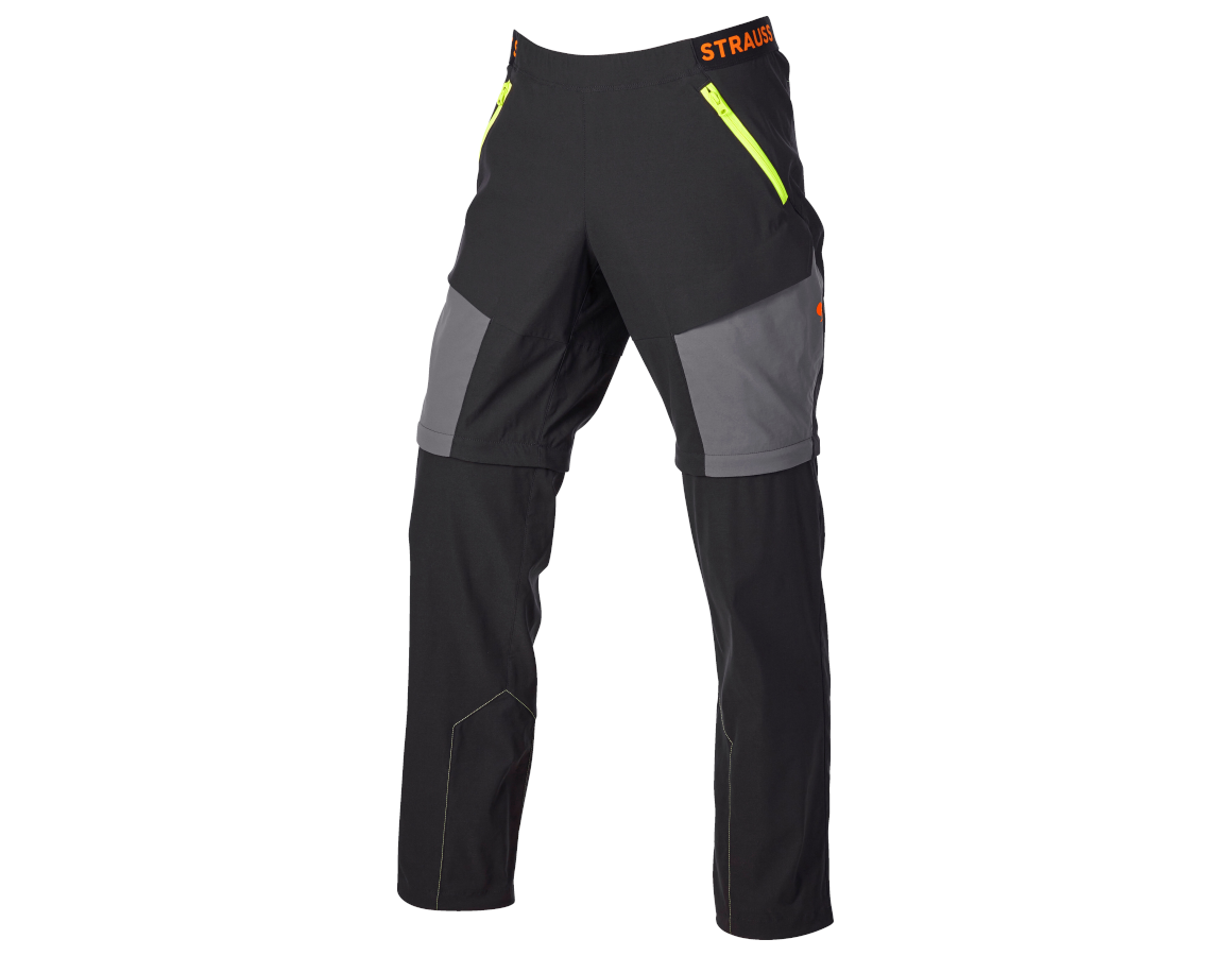 Pantalons de travail: Pantalon fonctionnel Zip-Off e.s.trail + noir/anthracite/orange fluo/jaune fluo