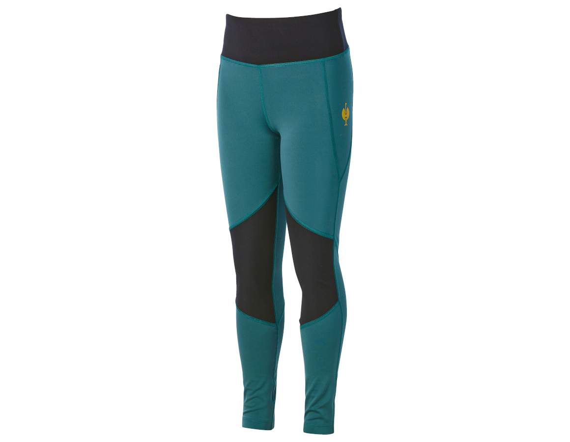 Pantalons: Collant Race e.s.trail, enfants + vert émeraude/jaune chrome
