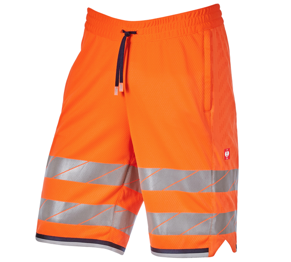 Hosen: Warnschutz Funktions Short e.s.ambition + warnorange/dunkelblau