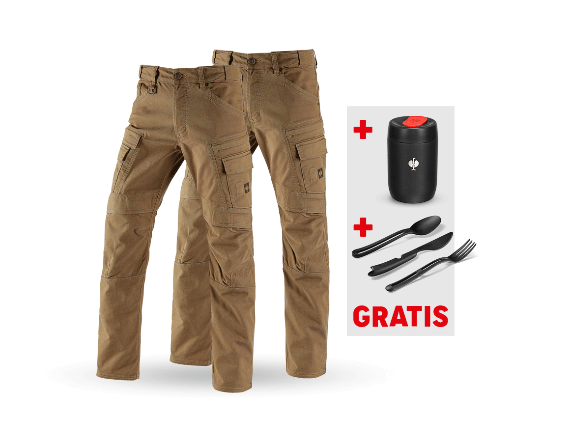 Kleding: SET: 2x Workercargobroek e.s.vintage + sepia