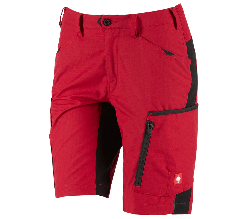 Hosen: Short e.s.vision, Damen + rot/schwarz